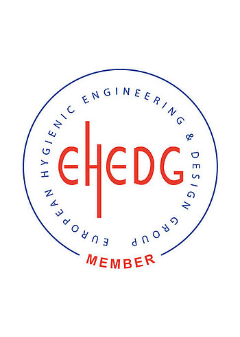 Logo der European Hygienic Engineering & Design Group (EHEDG) mit dem Wort "Member" darunter